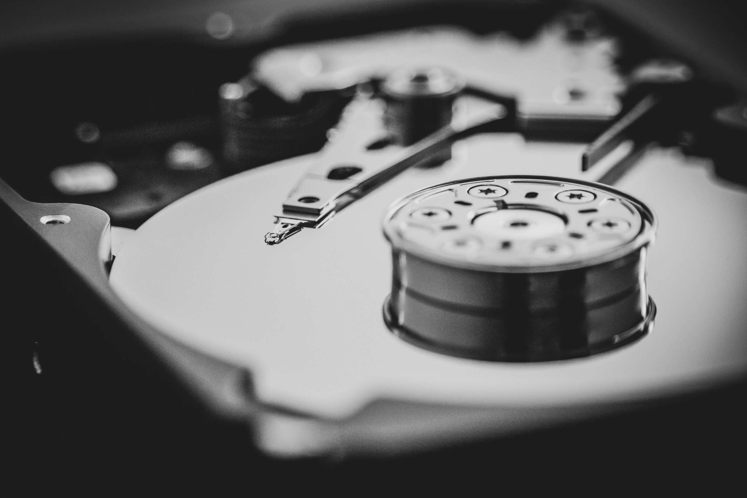 close up image of hard drive - data storage e-waste