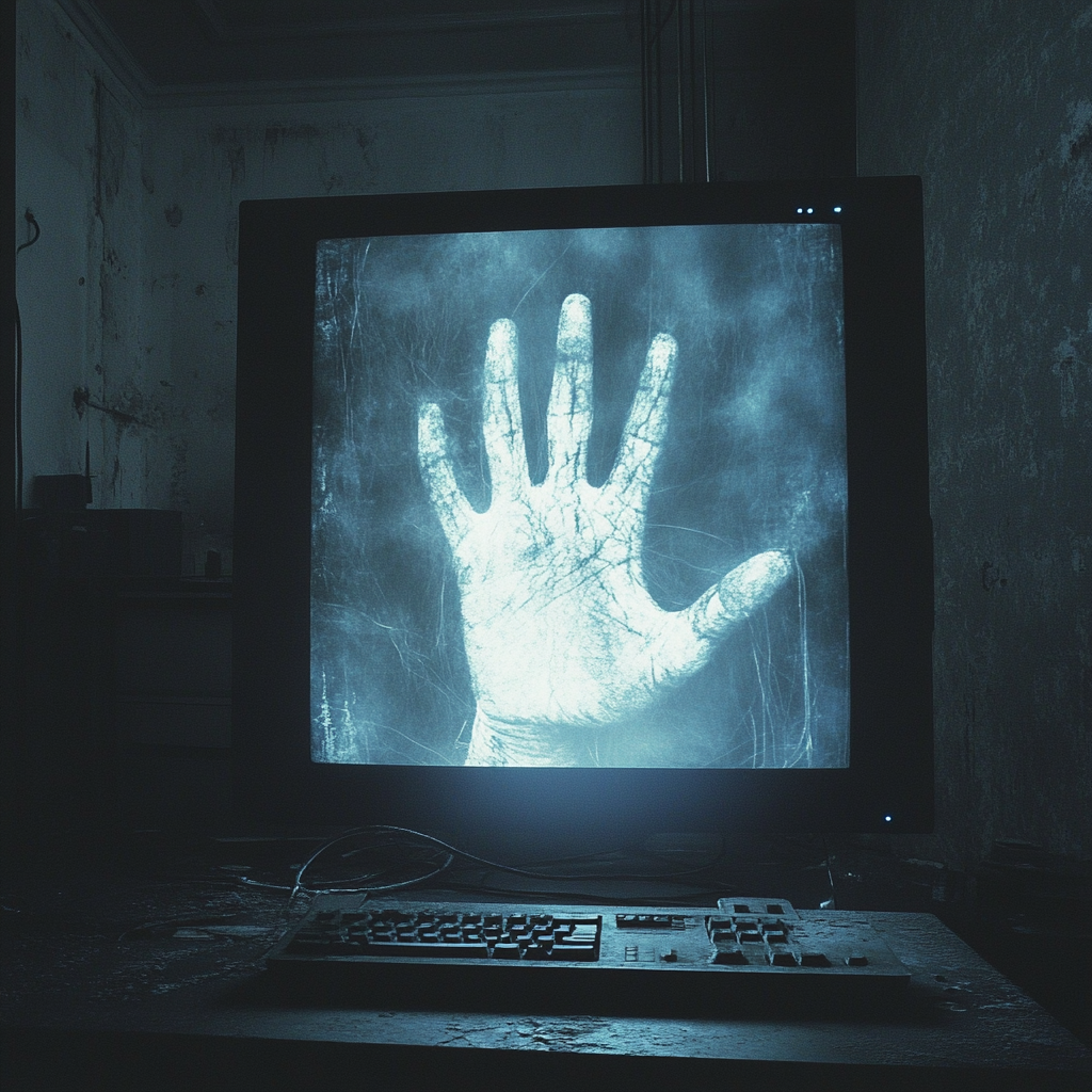 Ghostly hand on computer screen - ITAM Horror Stories